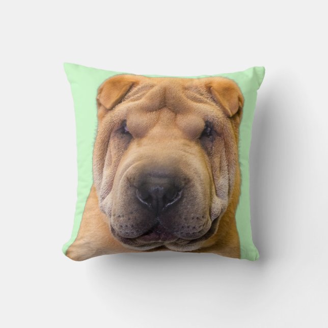 Chinese Shar Pei Portrait Cushion (Front)
