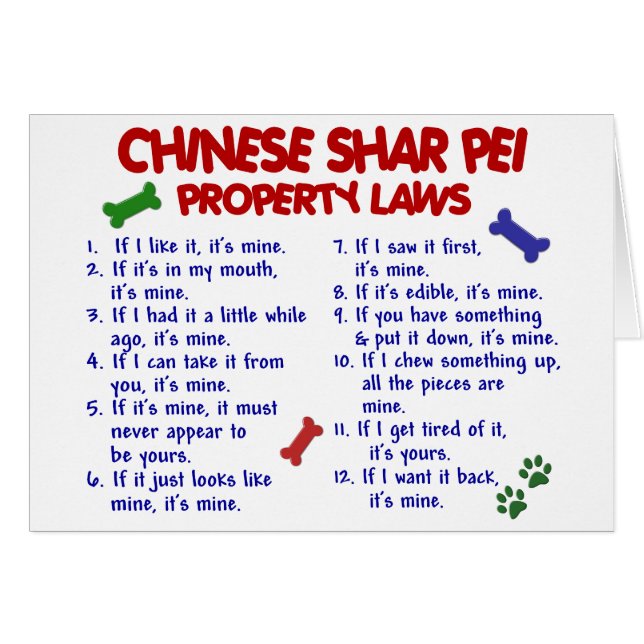 CHINESE SHAR PEI Property Laws 2 (Front Horizontal)