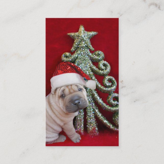 Chinese shar pei puppy business card (Front)
