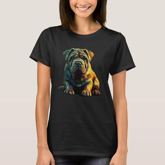 Chinese Shar Pei Puppy Dog Pop Art T-Shirt (Front)