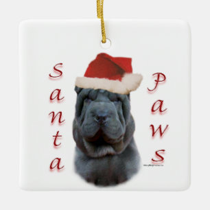 Chinese Shar-Pei Santa Paws Ceramic Ornament
