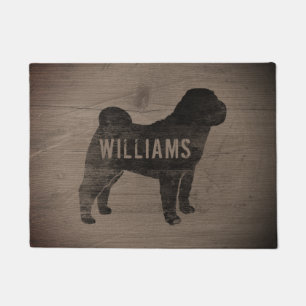 Chinese Shar-Pei Silhouette Personalised Dog Breed Doormat
