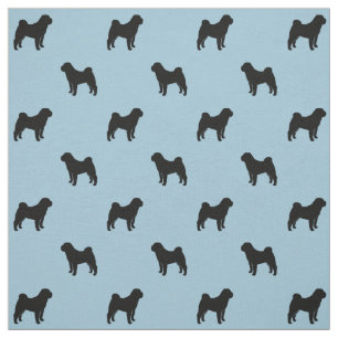 Chinese Shar-Pei Silhouettes Pattern Fabric