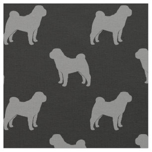 Chinese Shar-Pei Silhouettes Pattern Fabric