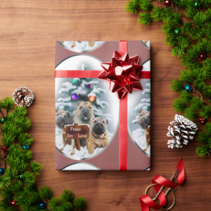 Chinese Shar-pei Trio Christmas Wrapping Paper