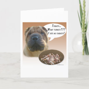 Chinese Shar Pei Turkey Card