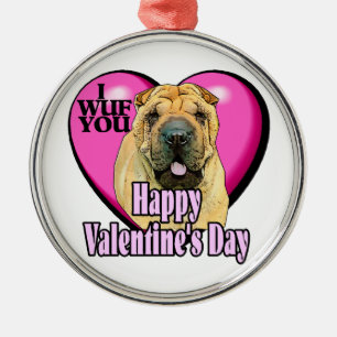 Chinese Shar-Pei Valentines Day Metal Ornament