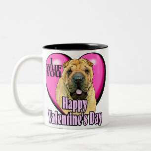 Chinese Shar-Pei Valentines Day Two-Tone Coffee Mug