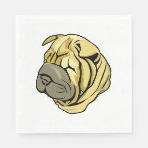 Chinese Sharpei Dog Brown Shar Pei Napkin
