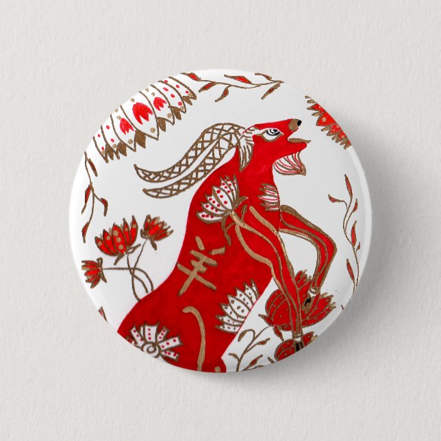 Chinese Sheep Astrology 6 Cm Round Badge (Front)