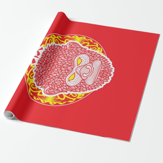 Chinese Shio Monkey Wrapping Paper (Unrolled)
