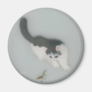 Chinese Silk Cat Picture Magnet