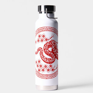 Chinese Snake red paper-cut style WB1 Water Bottle