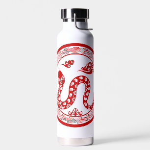 Chinese Snake red paper-cut style WB Water Bottle