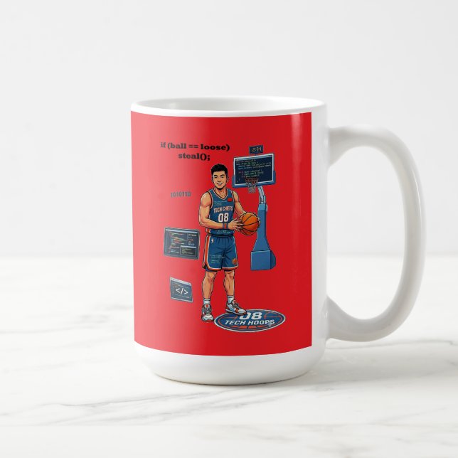 Chinese Software Engineer Playing Basketball URM Coffee Mug (Right)