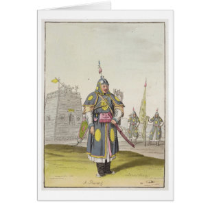 Chinese soldier in full battle dress, illustration