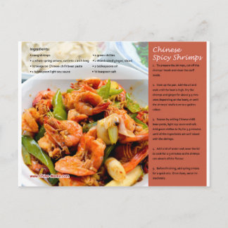 Chinese Spicy Shrimps Recipe Postcard