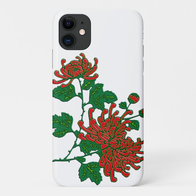 Chinese spider chrysanthemums  - deep red Case-Mate iPhone case (Back)