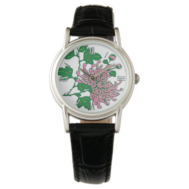 Chinese spider chrysanthemums  - soft pink watch (Front)