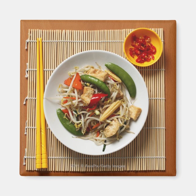 Chinese stir fried vegetables with chillies magnet (Front)