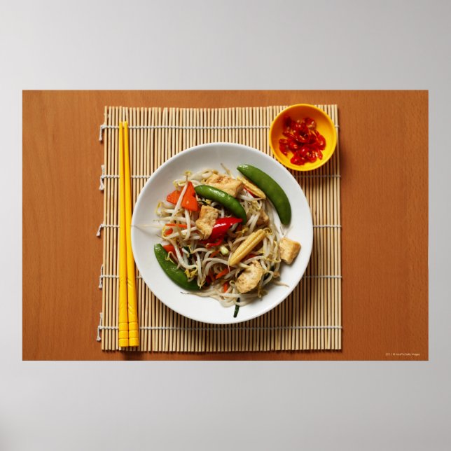 Chinese stir fried vegetables with chillies poster (Front)