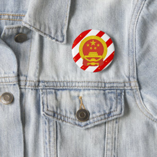 Chinese stripes flag 6 cm round badge