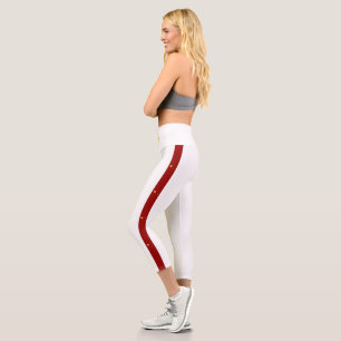 Chinese stripes flag capri leggings