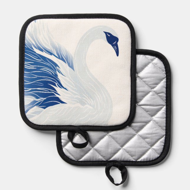 Chinese swan wings pattern (Persnalize) Pot Holder (Front/Back)