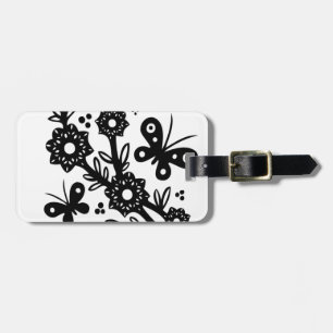 Chinese swirl floral design luggage tag