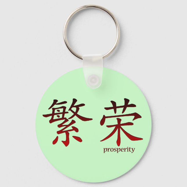 Chinese Symbol for Prosperity Keychain (Front)