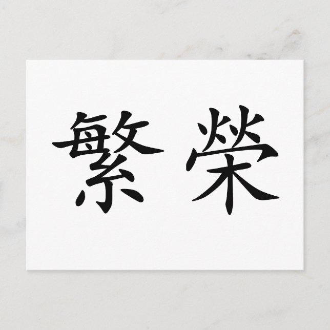 Chinese Symbol for prosperity Postcard (Front)