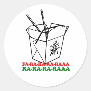 Chinese Take Out Christmas Fa Ra Ra Ra Ra Classic Round Sticker