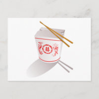 Chinese Take Out Food Box with Chopsticks
