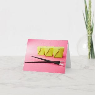 Chinese Takeout and Chopsticks Note Card