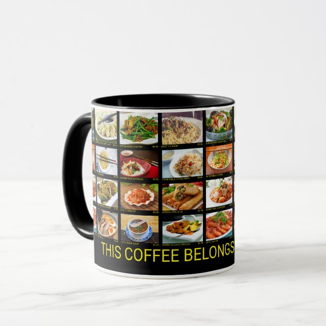 Chinese Takeout Restaurant Photo Menu Board Mug (Front Left)