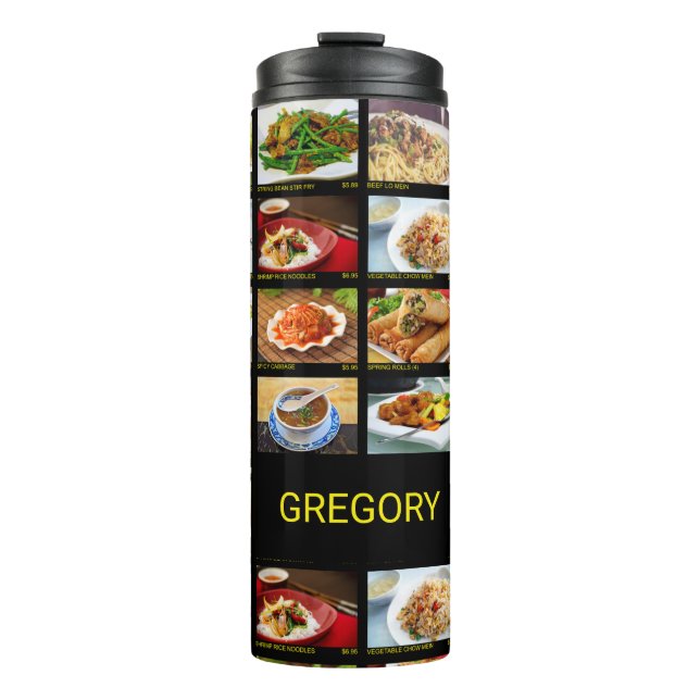 Chinese Takeout Restaurant Photo Menu Board  Thermal Tumbler (Front)
