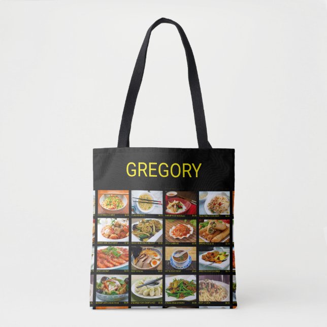 Chinese Takeout Restaurant Photo Menu Board  Tote  (Front)