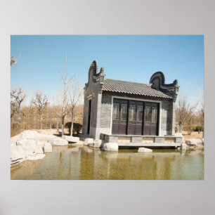 Chinese Teahouse Lake Temple  Poster