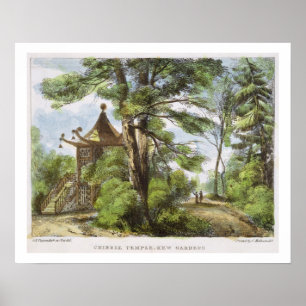 Chinese Temple, Kew Gardens, plate 13 from 'Kew Ga Poster