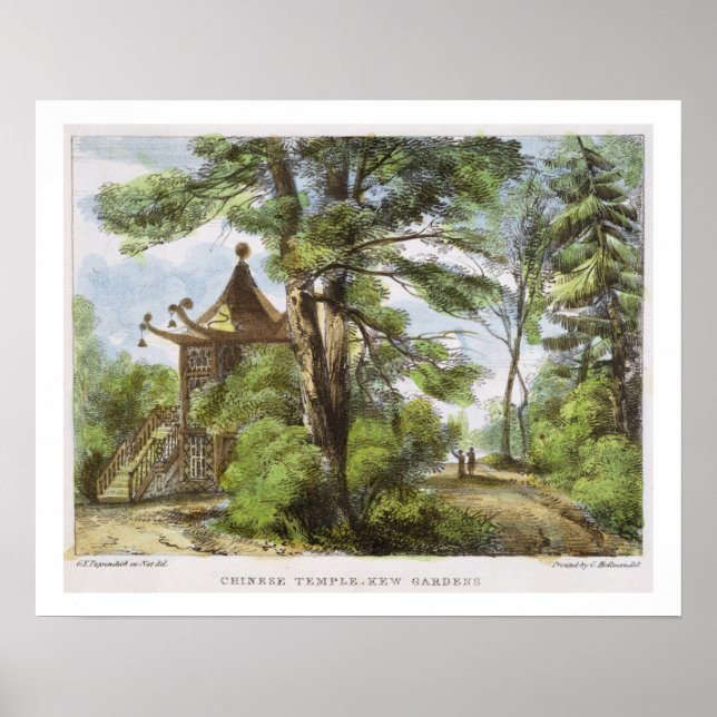 Chinese Temple, Kew Gardens, plate 13 from 'Kew Ga Poster (Front)