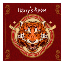 Chinese theme Tiger Editable
