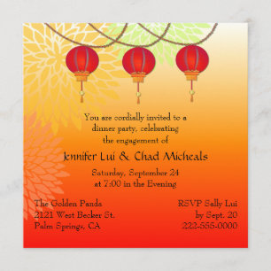 Chinese Themed Engagement Party Invitation