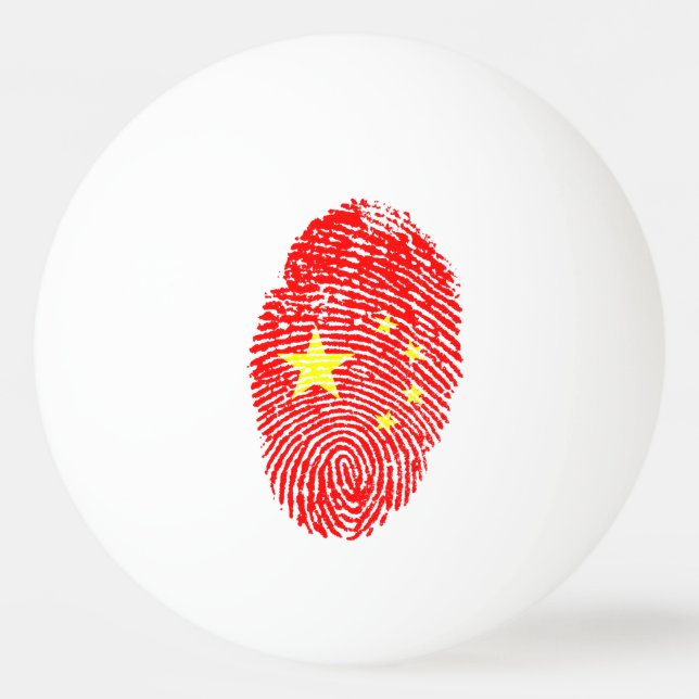 Chinese touch fingerprint flag ping pong ball (Front)
