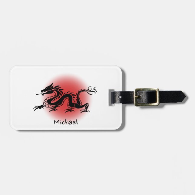 Chinese traditional dragon luggage tag (Front Horizontal)