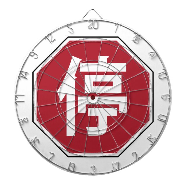 Chinese Traffic Stop Hanzi Street Sign 停 Dartboard (Front)
