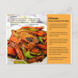 Chinese Twice Cooked Pork Belly Recipe Postcard