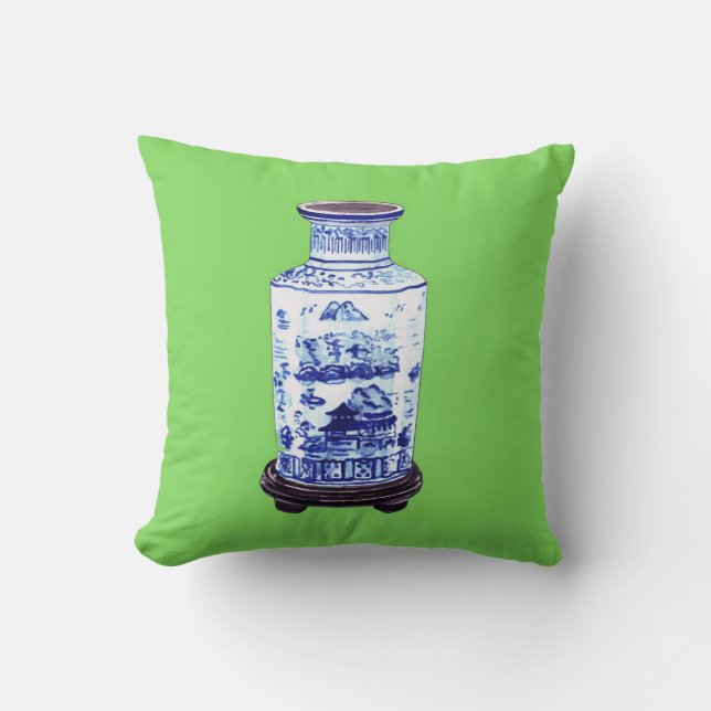 CHINESE VASE ON GREEN CUSHION (Front)