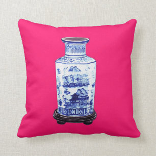 CHINESE VASE ON PINK PILLOW