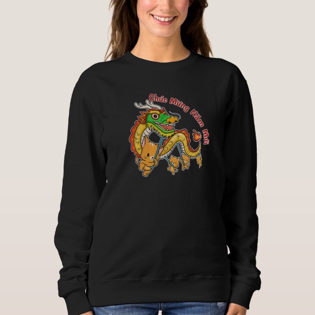 Chinese Vietnamese New Year 12 Zodiacs Calligraphy Sweatshirt (Front)
