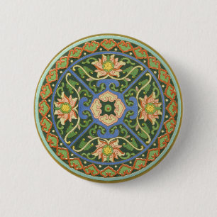 Chinese Vintage Pattern Cloisonne 6 Cm Round Badge